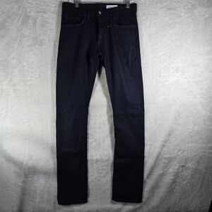 Gustin Monster Sashiko 5 Pocket Pants Men Size 32x36 Slim Button Fly Indigo #341